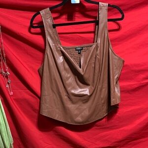 #282 size 2 Torrid Tan Faux Leather Women's halter